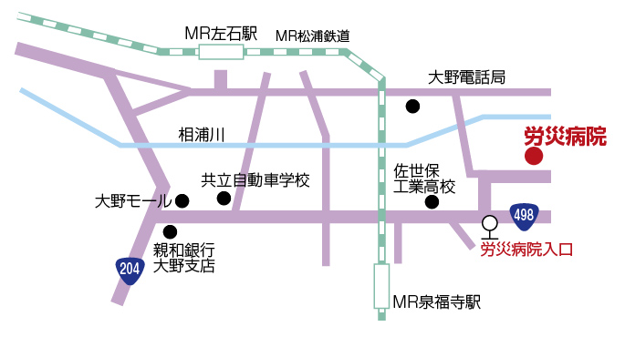 長崎労災病院 周辺地図